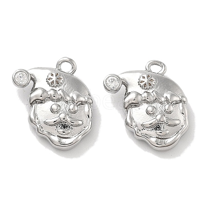 Brass Micro Pave Cubic Zirconia Pendants KK-M102-11P-1