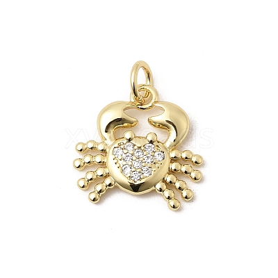 Brass Micro Pave Clear Cubic Zirconia Pendants KK-H267-065G-1