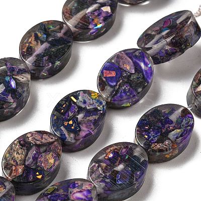 Dyed Natural Imperial Jasper with Resin Beads Strands G-G083-A02-01-1