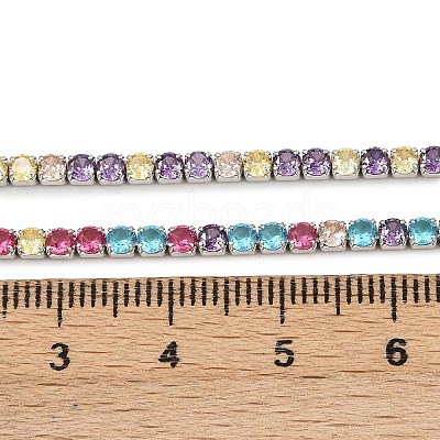925 Sterling Silver Colorful Cubic Zirconia Chains STER-C016-02A-P01-1