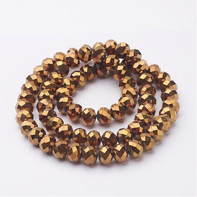 Electroplate Glass Beads Strands GR7x10mmY-M2-1