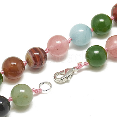 Natural/Synthetic Gemstone Beaded Necklaces NJEW-S404-21-1
