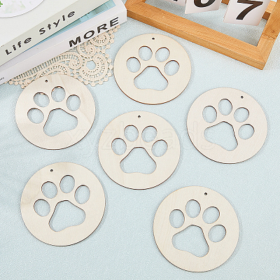 Unfinished Blank Wooden Big Pendants Kit WOOD-WH20014-003C-1