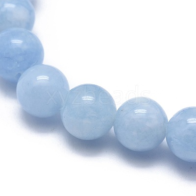 Natural & Dyed White Jade Bead Stretch Bracelets BJEW-K212-A-018-1