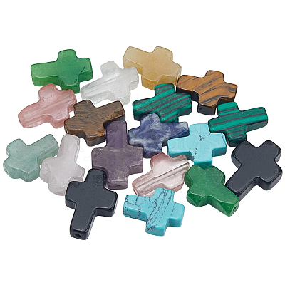 24Pcs 12 Styles Natural & Synthetic Mixed Gemstone Beads G-SC0003-68-1