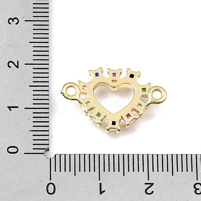 Brass Pave Cubic Zirconia Connector Charms KK-E802-15-1