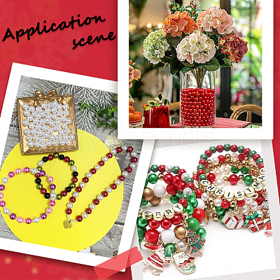 1830Pcs 5 Styles ABS Plastic Imitation Pearl Beads OACR-SP0001-01B-1