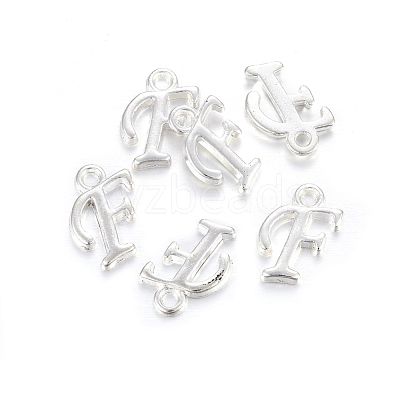 Silver Color Plated Alloy Letter Pendants PALLOY-J718-01S-F-1
