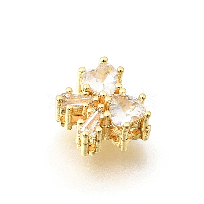 Bowknot Brass Micro Pave Cubic Zirconia Beads KK-Z156-20G-04-1