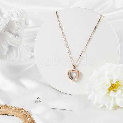 1Pc Stainless Steel Heart Pendant Urn Ashes Necklaces NJEW-CN0001-17RG-1