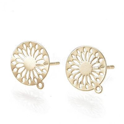 Brass Stud Earring Findings X-KK-S345-261G-1