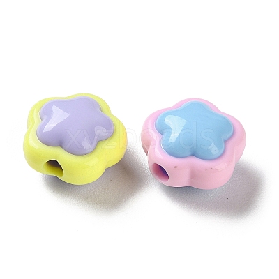 Two Tone Opaque Acrylic Beads SACR-I005-08B-1