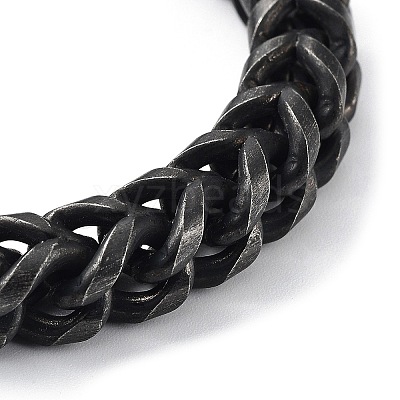 304 Stainless Steel Dragon Head Cuban Link Chains Bracelets for Men & Women BJEW-D031-23B-1