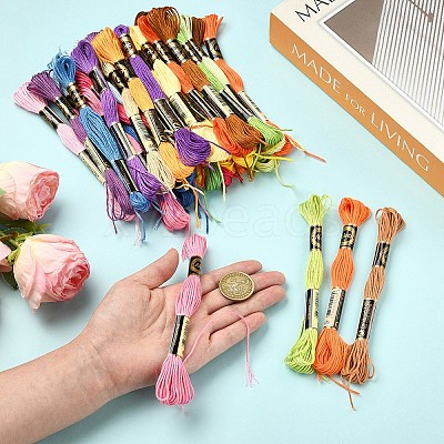 6Bundles 6 Colors Polyester Embroidery Floss OCOR-YW0001-24G-1