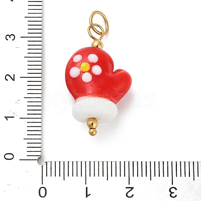Christmas Handmade Lampwork Pendants STAS-C147-03C-1