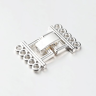 5 Strands Alloy and Brass Fold Over Clasps PALLOY-N0112-02P-1