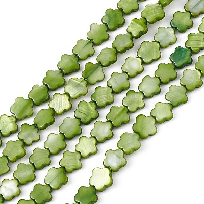 Natural Freshwater Shell Dyed Beads Strands SHEL-K001-001G-1