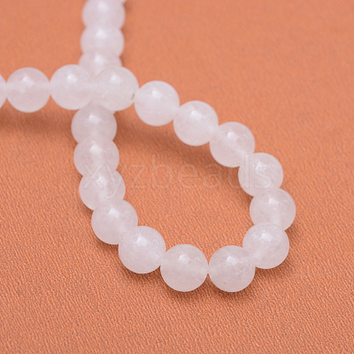 Round Natural White Jade Bead Strands X-G-R345-10mm-06-1