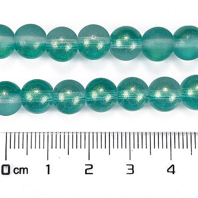 Frosted Transparent Glass Bead Strands X1-GLAA-P065-8mm-08-1