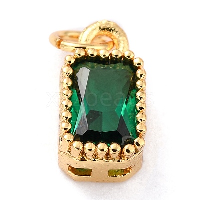 Real 18K Gold Plated Brass Inlaid Cubic Zirconia Charms X-ZIRC-L100-075G-02-1