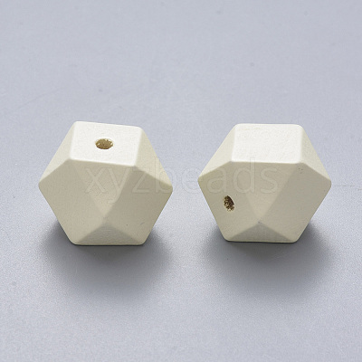 Painted Natural Wood Beads WOOD-Q040-020B-A08-1