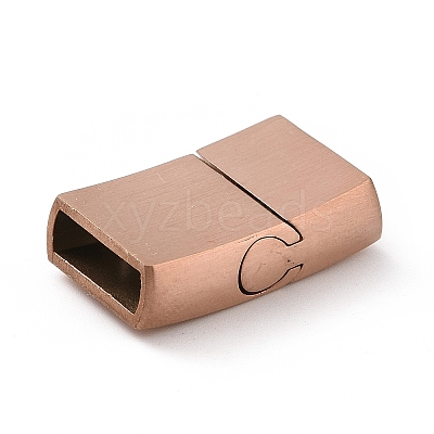Ion Plating(IP) 304 Stainless Steel Rectangle Magnetic Clasps with Glue-in Ends STAS-E089-42RG-A-1