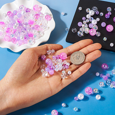 Transparent & Opaque Acrylic Bead OACR-TAC0002-08F-1