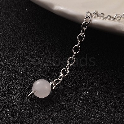 Teardrop Platinum Tone Brass Rose Quartz Dowsing Pendulums X-MAK-M015-03H-1