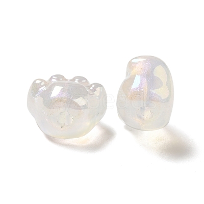UV Plating Rainbow Iridescent Acrylic Beads PACR-M002-08-1
