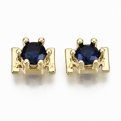 Brass Micro Pave Cubic Zirconia Cabochons KK-S061-48G-B-NR-1