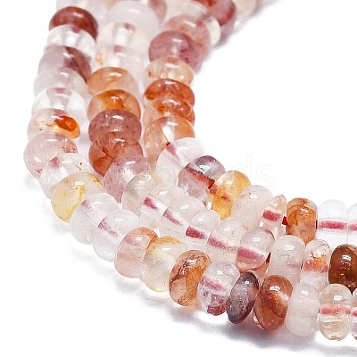 Natural Red Hematoid Quartz/Ferruginous Quartz Beads Strands G-K245-B07-01-1