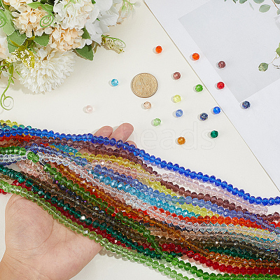 16 Strands 16 Colors Glass Beads Strands EGLA-PA0001-37A-1