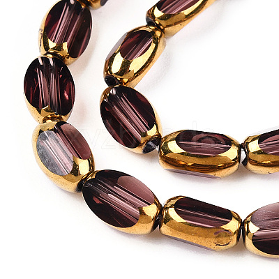 Electroplate Opaque Color Glass Beads Strands EGLA-Q127-A01-02I-1