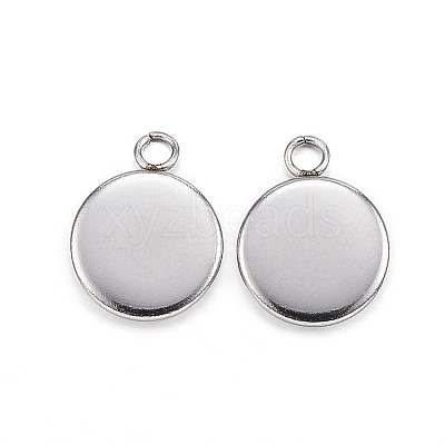 Non-Tarnish 304 Stainless Steel Pendant Cabochon Settings LS-X-STAS-G127-13-8mm-P-1