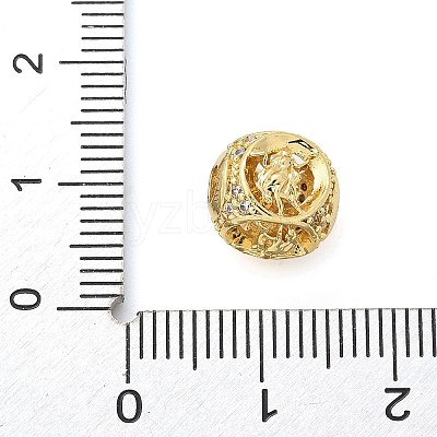 Brass Micro Pave Cubic Zirconia Beads KK-Z095-04G-06-1