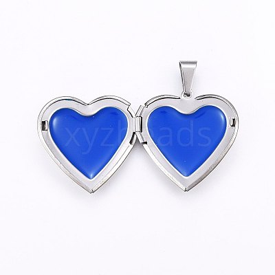 304 Stainless Steel Locket Pendants STAS-O103-29P-1
