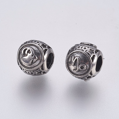 316 Surgical Stainless Steel European Beads STAS-F195-128P-02-1