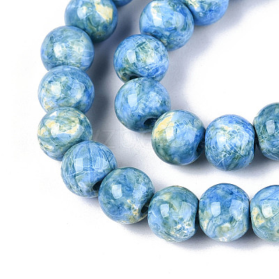 Baking Paint Glass Beads Strands X-DGLA-N016-6mm-09-1