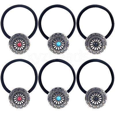 6Pcs 3 Colors Alloy Hair Ties DIY-CY0001-80B-1