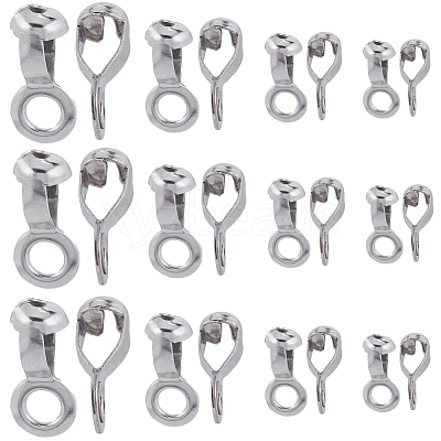 80Pcs 4 Styles 304 Stainless Steel Ball Chain Connectors FIND-SC0011-11-1