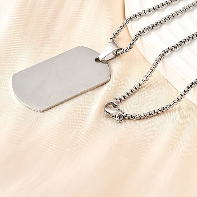 304 Stainless Steel Blank Pendant Necklaces NJEW-P329-04A-P-1
