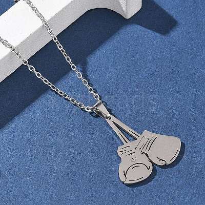 304 Stainless Steel Pendant Necklaces NJEW-Z073-04P-1