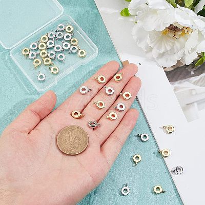 40Pcs 2 Colors Brass Tube Bails KK-FH0003-49-1