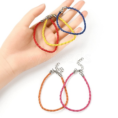 Trendy Braided Imitation Leather Bracelet Making BJEW-YW0001-09-1
