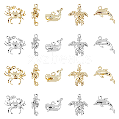 20Pcs 10 Style Rack Plating Alloy Charms FIND-FH0007-48-1