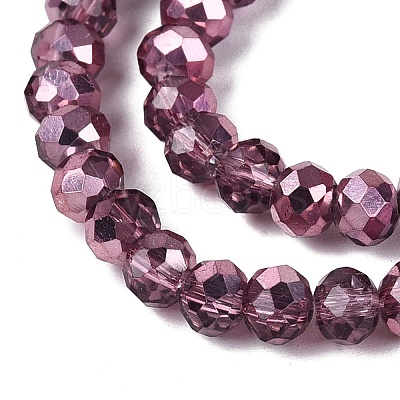 Transparent Electroplate Glass Beads Strands EGLA-Q131-01A-06-1