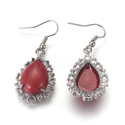 Synthetic Turquoise Dangle Earrings EJEW-XCP0001-23-1