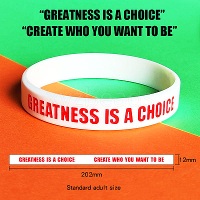 Motivational Quote Silicone Stretch Wristbands WGB90B3-02-1