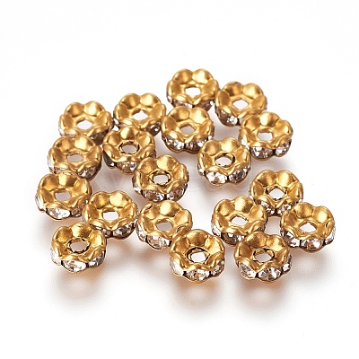 Brass Rhinestone Spacer Beads RB-A014-L6mm-01C-1