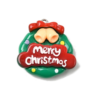 Christmas Opaque Resin Pendants FIND-I057-04P-09-1